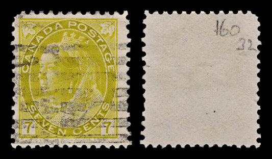 5163 Canada SG160 7c Yellow. 1902. Sc#81 Mi69A Used. C£32