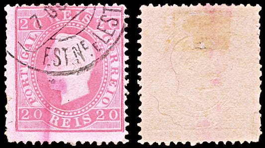 6387 Portugal SG143 20R Carmine 1884. Sc#40 Mi60 Used. C£85