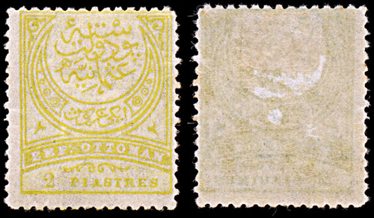 6434 Turkey 2 Greenish Olive & Grey 1890. Sc#90a Mi62aB Mint MH. C£45