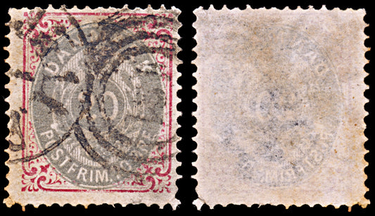 6472 Denmark SG71a 20ore Carmine & Grey 1875. Sc#31b Mi28IIYA Used. C£42