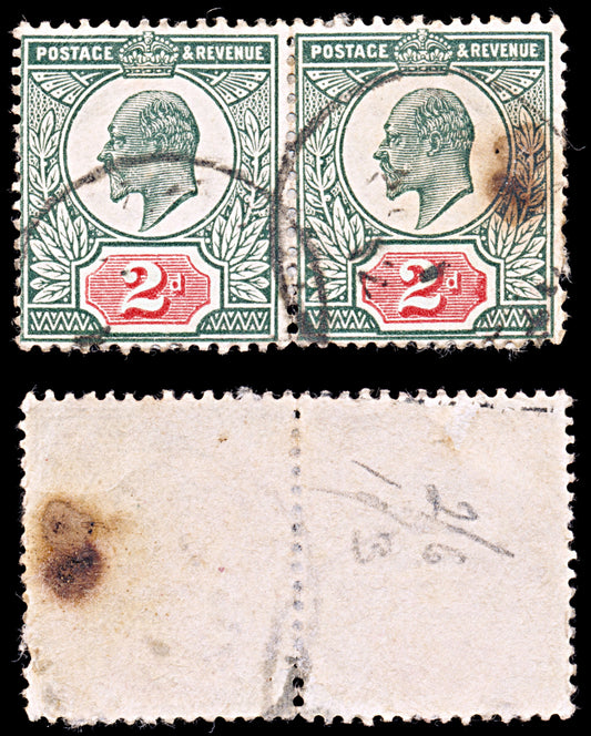 6556 GB SG226 2D Carmine Red & Grey Green 1904. Sc#130a Mi106Iwd Used. C£225