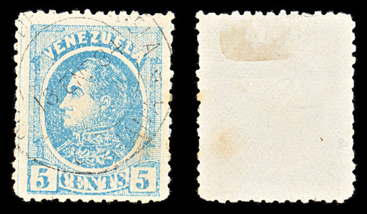 6794 Venezuela SG102 5 C Blue 1880. Sc#68 Mi 23x Used. C£10