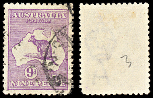 7006 Australia SG39 9D Violet 1916. Sc#50a Mi 46XII Used. C£11