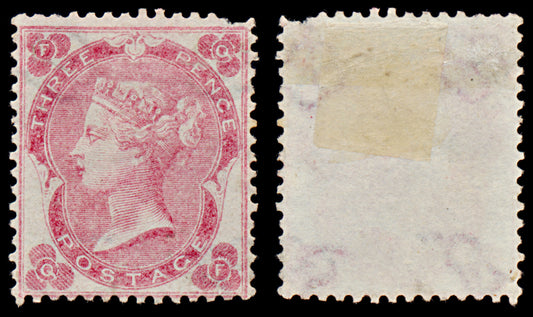 7437 GB SG76 3d Pale Carmine-Rose. J26(3) "QF" 1862. Sc#37 Mi18Ib. Mint MNG. C£2400