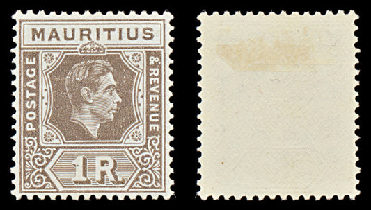 7510 Mauritius SG260c 1Rs Drab 1949. Mint MH. C£55