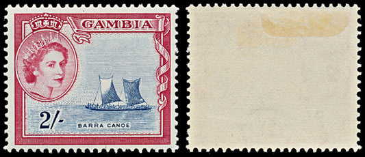 7539 Gambia SG180 2S Carmine & Indigo 1953. Sc#162 Mi157. Mint MH. C£10