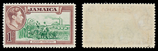 7550 Jamaica SG130 1S Green & Purple Brown 1938. Sc#125 Mi131. Mint MVLH. C£16