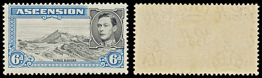 7576 Ascension SG43 6D Black & Grey Blue 1938. Sc#45 Mi48A. Mint MH. C£14