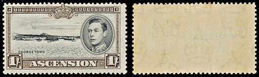 7577 Ascension SG44 1S Black & Dark Brown 1938. Sc#46a Mi49A. Mint MNH. C£22