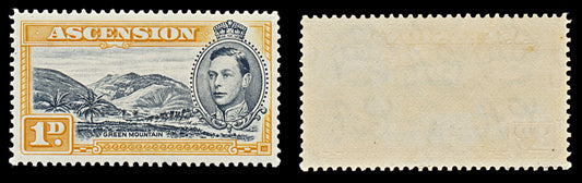 7582 Ascension SG39a 1D Black & Orange Yellow 1940. Sc#41Ac Mi41A. Mint MVLH. C£14