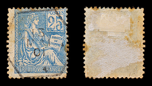 7673 France SG298 25C Blue 1900. Mi94I. Used. C£11