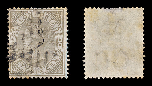 7699 Ceylon SG132 96C Brown Grey 1872. Sc#73 Mi54C. Used. C£30