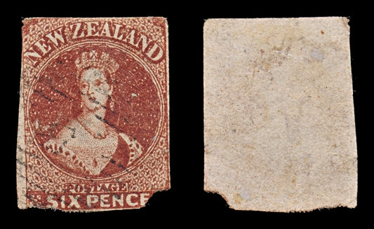 7730 New Zealand SG43 6D Red Brown 1863. Sc#14 Mi16a. Used. C£120