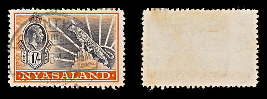 7731 Nyasaland SG122 1S Black & Orange 1934. Sc#46 Mi44. Used. C£14