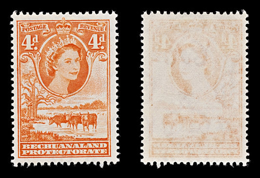 7779 Bechuanaland SG146b 4D Red Orange 1958. Sc#158 Mi133. Mint MNH. C£13