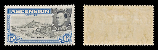 7782 Ascension SG43 6D Black & Grey Blue 1938. Sc#45 Mi48A. Mint MH. C£14