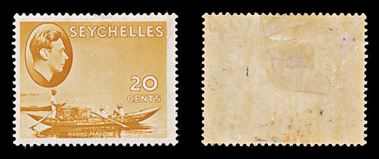 7795 Seychelles SG140a 20C Brown Ochre 1941. Sc#136a Mint MH. C£30