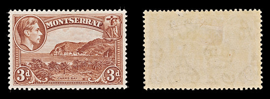 7803 Montserrat SG106 3D Brown 1938. Sc#97a Mi98A. Mint MH. C£12