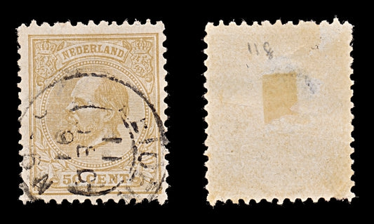 7833 Netherlands SG106B 50C Olive Brown 1888. Mi27G. Used. C£22