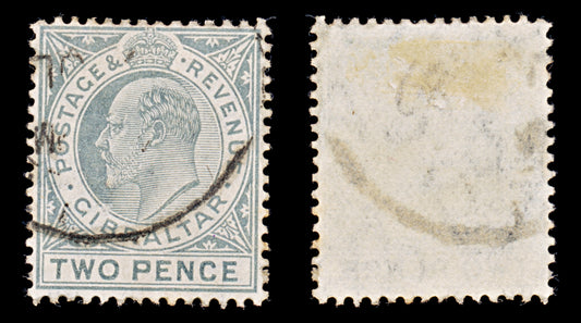 7912: Gibraltar SG68 2d Grey 1910 Sc#53 Mi58 Used C£14