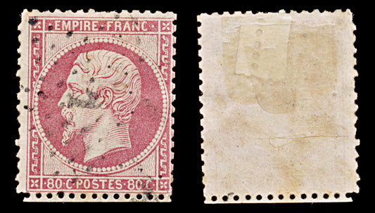7937: France SG98 80c Pink 1862 Sc#28 Mi23a Used C£44