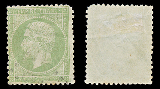 7974: France SG89 5c Green 1862 Sc#23 Mi19a Used C£13