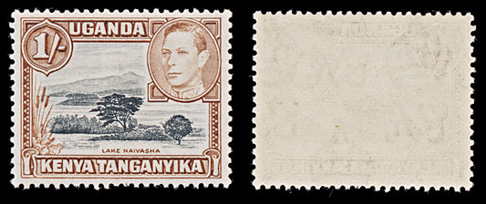 8068: KUT SG145b 1s Black & Yellowish brown 1949 Sc#80a Mi66C Mint MVLH C£24