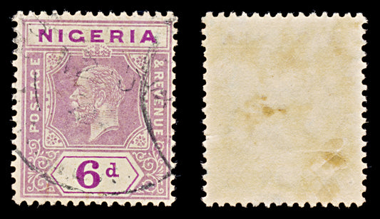 8096: Nigeria SG7 6d Bright purple & Dull purple 1914 Sc#7 Mi7 Used C£10