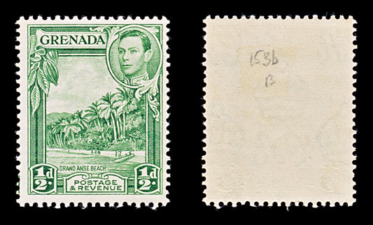 8135: Grenada SG153b ½d Yellow green 1938 Mi124a Mint MH C£13