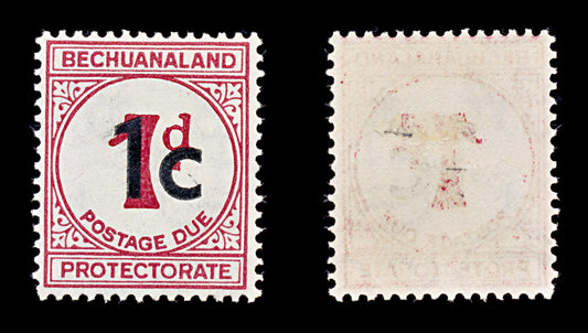 8143: Bechuanaland SGD7a 1c Carmine 1961 Sc#J7 MiP7IIy Mint MLH C£21