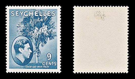 8217: Seychelles SG138ab 9c Grey blue 1942 Sc#131b Mint MLH C£25