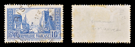 8234: France SG474a 10F Blue 1930 Sc#251A Mi241II Used C£33