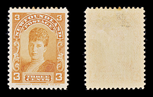 8259: Newfoundland SG88 3c Orange 1898 Sc#83 Mi64a Mint MLH C£32