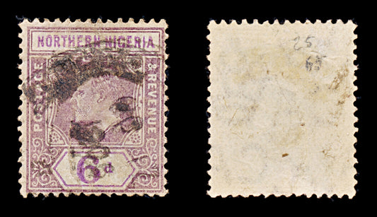 8289: Northern Nigeria SG25 6d Violet & Dull purple 1905 Sc#24 Used C£65