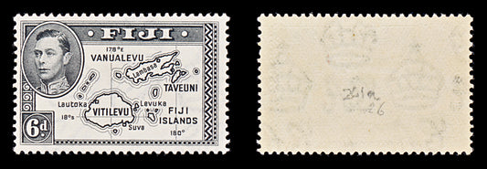 8302: Fiji SG261a 6d Violet black 1944 Mint MLH C£26