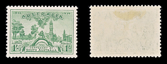 8318: Australia SG163 1s Green 1936 Sc#161 Mi136 Mint MH C£22