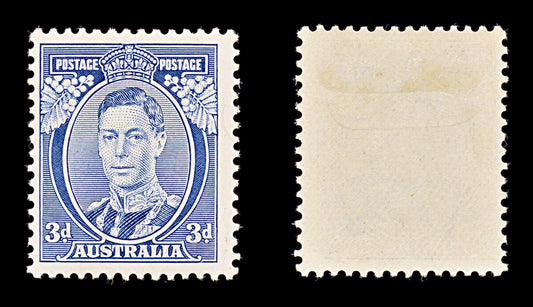 8322: Australia SG168b 3d Blue 1937 Sc#170a Mi143AIA Mint MH C£160