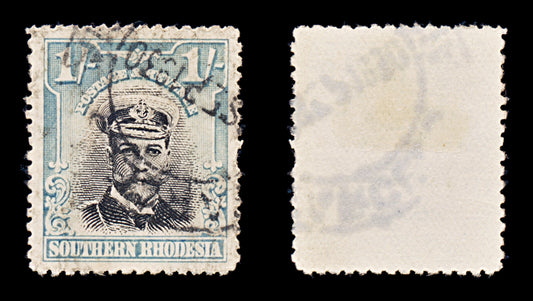 8418: Southern Rhodesia SG10 1s Black & Light blue 1924 Sc#10 Mi10 Used C£13