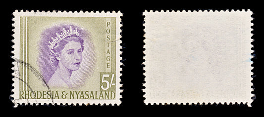 8436: Rhodesia & Nyasaland SG13 5s Violet & Olive 1954 Sc#153 Mi14 Filler C£27