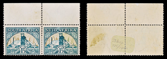 8483: South Africa SG57 1½d. Missing Gold. Wmk Inv 1936 Sc#51 Mi79-80 Mint MH C£275