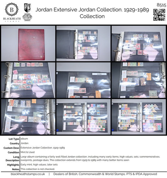 8515 Jordan: Extensive Jordan Collection. 1929-1989. Mint & Used. 27 Images