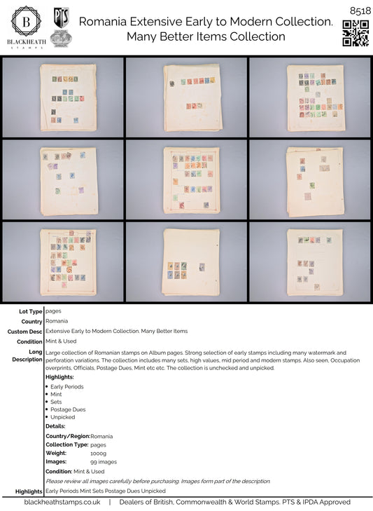 8518 Romania: Extensive Early to Modern Collection. Many Better Items. Mint & Used. 101 Images