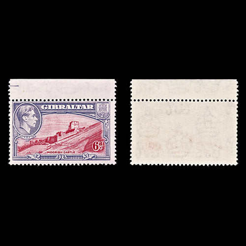 9237: Gibraltar SG126c 6d Grey violet & Scarlet 1942 Sc#113 Mi112D Mint MNH C£13