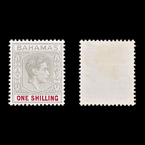 9596: Bahamas SG155d 1s Brownish grey & Crimson 1948 Sc#111e Mint MH C£20