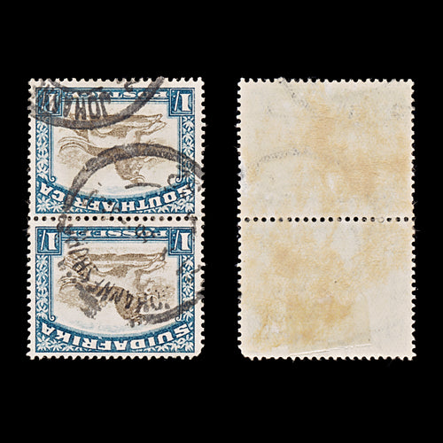 9600: South Africa SG48bw 2x 1s Brown & Deep blue 1932 Used C£26