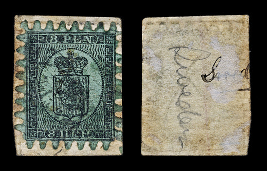 4702 Finland SG45 8p Black on Green. 1866. Sc#7 Mi6Bx Used. C£170