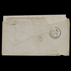 5071 GB SG48 ½d Lake-Red. Plate 19 "AK BK" Pair on Cover. CV £300+, view 4