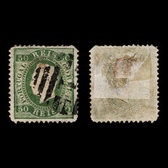 4265 Portugal SG84 50 Reis Green. P12½. 1871. Sc#42 Mi39xB Minor Perf Faults. C£50, view 4