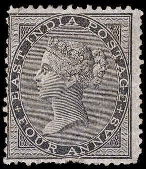 4963 India SG46 4a Grey-Black. Perf Fault. 1856. MM Mint. C£900