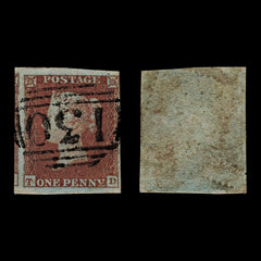 4164 GB SG8 1d Red. 3 Margins. Plate 120. "TD". 1841. Sc#3 Mi3 Fine Used. C£42, view 5